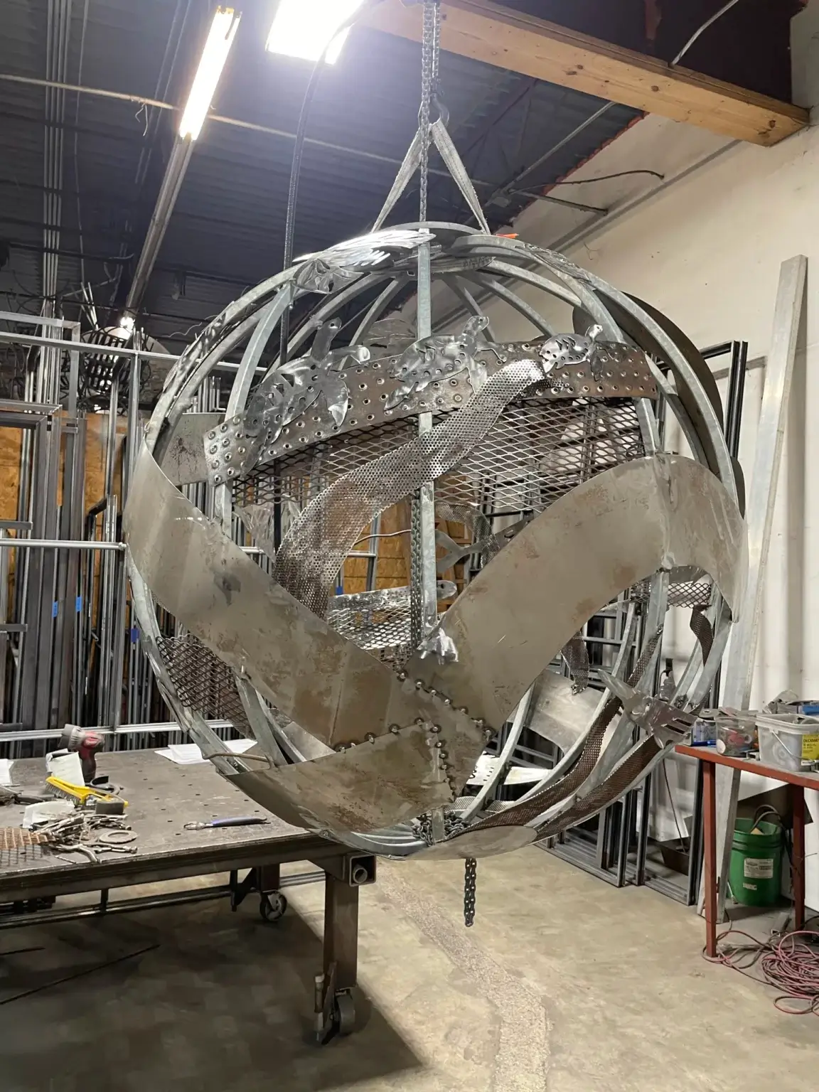 metal sphere sculpture by andrea la valleur-purvis