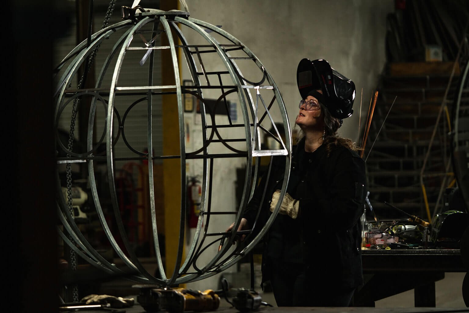 Metal-Sculptor-Andrea-La-Valleur-Purvis in her Texas Studio